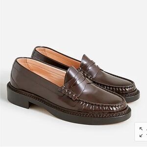 J. Crew Dark Brown Leather Penny Loafers